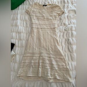 Zara Cream Crochet Midi Dress